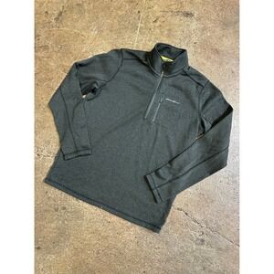 Eddie Bauer Mens Gray Half Zip Pullover Long Sleeve Shirt Top